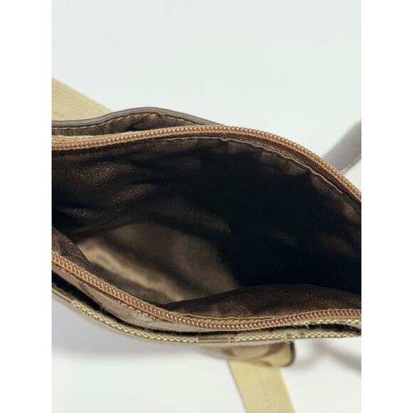 Coach Legacy Signature Stripe Swingpack Crossbody Bag, Beige and Brown - Picture 7 of 13